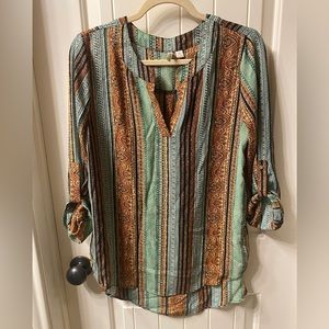 Cato est. 1949 women long sleeve shirt. size L, fall business casual blouse